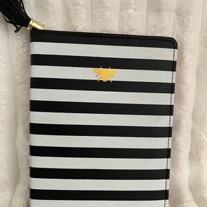 Zipper foil stamped Bee journal with honeycomb print pages.